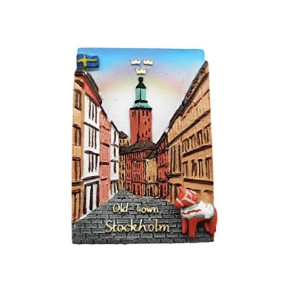 Image of Stockholm Sweden 3D Old Town Refrigerator Magnet Travel Sticker Souvenirs,Home &amp; Kitchen Decoration Fridge from China