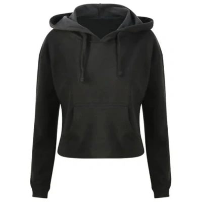 Image of AWDis Just Hoods JH016 Ladies Cropped Hoodie Jet Black M