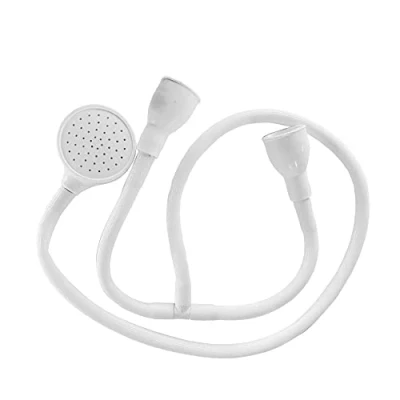Image of ONE BEST DEAL Double Tap Bath Sink Shower Head Hose Spray Hairdresser Pet Push On Portable for Baby Washing/Dresser Hair (Double Shoewer Head)