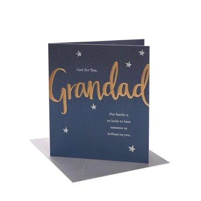 Image of UK Greetings Birthday Card for Grandad Gold Text Design