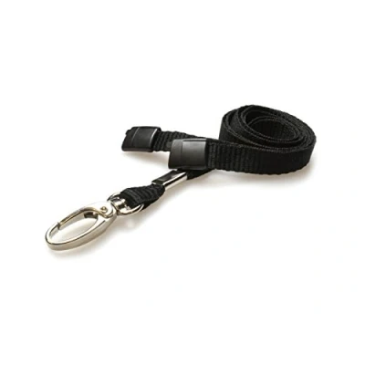 Image of ID Card IT Lanyard Neck Straps with Safety Breakaway Catch and Metal Clip for Identity Pass Badge Holders Pack of 5 (Black)