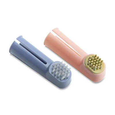 Image of Mikki Dog, Puppy, Cat, Kitten Oral Hygiene Kit, Finger Toothbrush for Cleaning Teeth 2 Pack