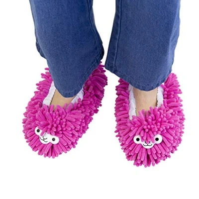 Image of Gift Republic Llama Cleaning Slippers Pink