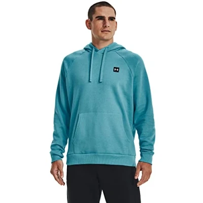 Image of Under Armour Men&#039;s Rival Fleece Hoodie Hooded Sweatshirt, (433) Glacier Blue / Onyx White, S