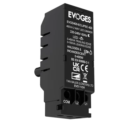 Image of Evoges EVOD400 400VA 2 Way Push On Off Replacement LED Dimmer Module Switch (150VA Leading Edge &amp; Trailing Dimmer)