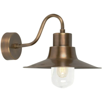 Image of Sheldon 1 Light Outdoor Fisherman Dome Wall Brass IP44, E27