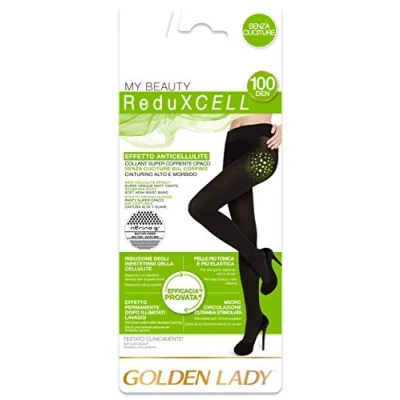 Image of Goldenlady Women&#039;s Reduxcell 100 2p Hold Up Stockings, DEN, Black (Nero A), X Large (Size: 5 XL) (Pack of 2)