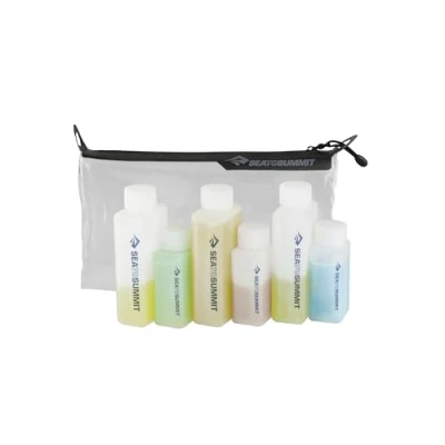 Image of Sea to Summit TravellingLight Clear Zip Pouch with Travel Bottles, TSA Approved Toiletry Kit