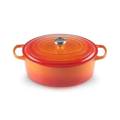 Image of Le Creuset Signature Enamelled Cast Iron Oval Casserole Dish With Lid, 33 cm, 7.5 Litre, Volcanic, 21178330902430