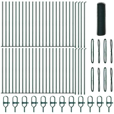 Image of vidaXL Hexagon Fence Green 0,4x100 m Steel