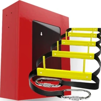 Image of Fire Escape Ladder 3 Storey 25ft (8m) Rope for In Red Box &amp; Mounting Hardware included Built Emergency Safety Solution