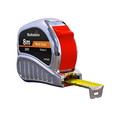 Image of Hultafors TM8ME Chrome Tri Matic Pocket Tape 8m/26ft (Width 25mm)