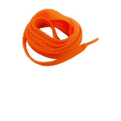 Image of Fat catz copy 1x Pair Neon Bright Orange Plain Flat 80&#039;s Disco Style Unisex Shoe Boot Trainer Laces ShoeLaces