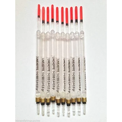 Image of Lineaeffe 10 New Loaded Fishing Waggler Clear Floats 14CM 2BB Carp Chub Match Short
