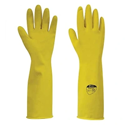 Image of Polyco Deep Sink Extra Long 38cm Washing up Janitorial Glove Pack of 6 Pairs (7 Bium)