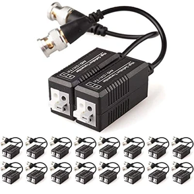 Image of TECHGEAR 32x CCTV Passive Video Balun BNC Connector Adapter Transmitter &amp; Transceiver, Male to Easy Press Fit UTP CAT5/5e/6/6e Cable for DVR Camera System (16 Pairs)