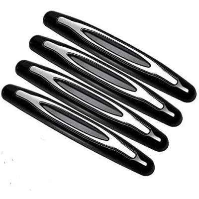 Image of JUVEL Car Door Protection Bumper Edge Corner Guards Strip Molding Trim PVC ABS (Black, 4Pcs)