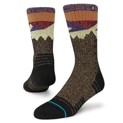 Image of Stance Divided Crew Socks, Blackbrown, Medium