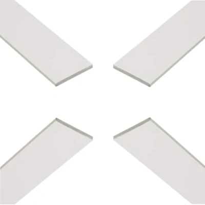 Image of Plastic Flat Bar Strips PVC Solid Strip White 12mm Wide x 1m Length
