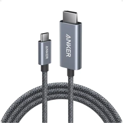Image of Anker HDMI Cable, 4K@60Hz Ultra Fast Nylon Braided USB C to Cord with Advanced Shielding, Thunderbolt 5/4/3, For MacBook, iPad, iPhone,HD TV, and More (6 FT)