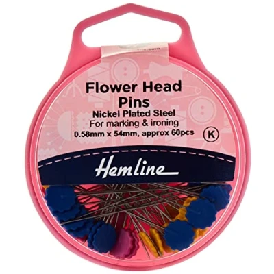 Image of Hemline Flower Head Pins, 54mm, pk of 36