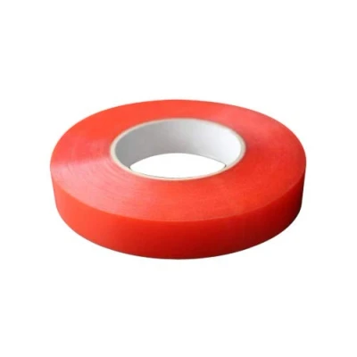 Image of 50mm Red Double Sided Adhesive Sticky Tape Easy Lift Super Strong EXTRA LONG 50m