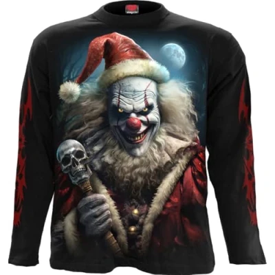 Image of Spiral Santa Clown Longsleeve T Shirt Black XXL