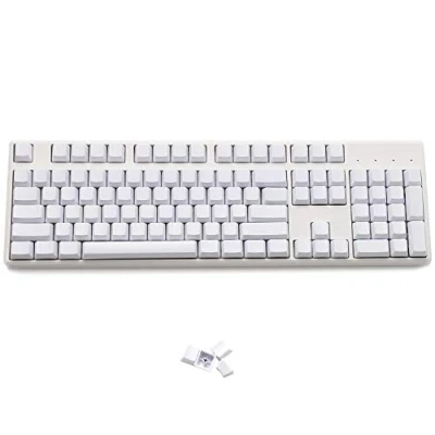 Image of YMDK Blank Thick PBT OEM Profile 108 ANSI Keycaps for MX Switches Mechanical Keyboard (Only Keycap) (White)