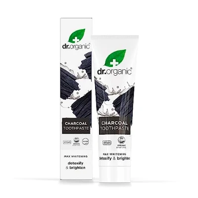 Image of Dr Organic Activated Charcoal Toothpaste, Extra Whitening, Natural, Vegan, Cruelty Free, Paraben &amp; SLS Recycled Recyclable, Organic, 100ml, Packaging may vary