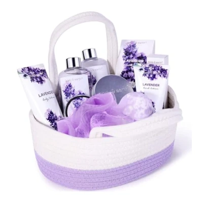 Image of Body &amp; EARTH Spa Gift Sets for Women, 11 Pcs Lavender Bath Set with Shower Gel, Bubble Bath, Lotion, Gifts Birthday Her, Christmas