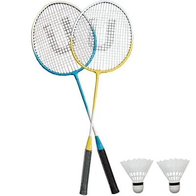 Image of 2 Player Badminton Rackets Set for Adults Kids,Family Back Garden Sports Games,Racquets,Shuttlecocks &amp; Carry Bag Included