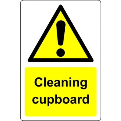 Image of Cleaning cupboard Safety sign 1mm Plastic (400mm x 300mm)