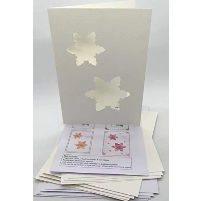 Image of Iris Folding Card Pack Snowflake C5 Size Makes 4 Cards DeeCraft