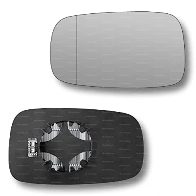 Image of Less4spares Replacement Wing Mirror Glass Left Compatible with Renault Megane 2002 2008 CLIP ON Passnager Near Side N/S Heated Blind Spot