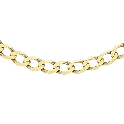 Image of Carissima Gold Unisex 9 ct Yellow 4.8 mm Flat Curb Chain Neckalce of Length 41 cm/16 Inch