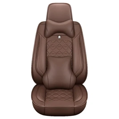 Image of Congxy Universal Car Seat Covers waterproof leather Full Set, To Fit Most Cars, Side Airbag Compatible, Coffee Luxury