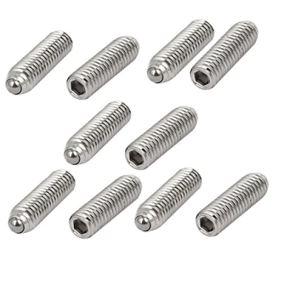 Image of Sourcingmap M6x20mm 304 Stainless Steel Spring Hex Socket Ball Point Grub Set Screws 10pcs