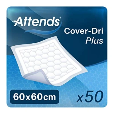 Image of Attends Cover Dri Plus 60x60 (731ml) 50 Pack Incontinence Protection