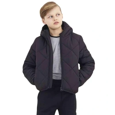 Image of Brave Soul Boys Kids Puffer Jacket Hooded Black Size 13Y