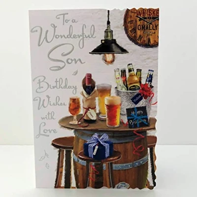 Image of Jonny Javelin to A Wonderful Son Birthday Wishes Card Beer Barrel