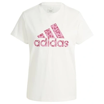 Image of adidas Women&#039;s Animal Print Graphic Tee, Off White, XS