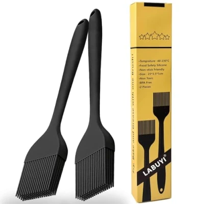 Image of 2Pcs 21cm Silicone Pastry Brush,Silicone Brush,Cooking Brush,Basting Brush,Grill Brush,High Heat Resistant Nonstick Brushes,for Kitchen Baking,Barbecue BBQ,Cooking,Grilling