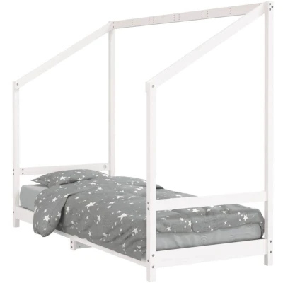 Image of vidaXL Kids Bed Frame White 80x200 cm Solid Wood Pine