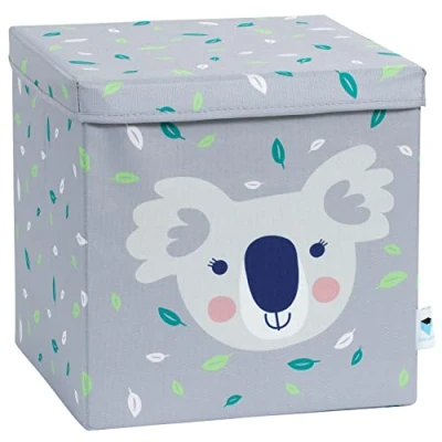Image of Love it Store Storage Box with Lid for Fabric Shelf Square and Extra Stable Grey Koala 33 x cm