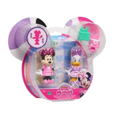 Image of Just Play 89963 Disney Junior Movable Collectible Figures Set with Cake and Gift 2 Pack Minnie Mouse Daisy Duck Party 5 cm from 3 Years, Multicoloured