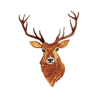 Image of Deers Animal Crochet Stick Sew On Fabric Motifs Patches DIY Craft Sewing 2 Pieces