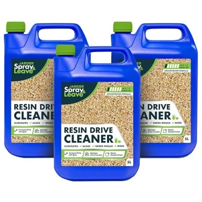 Image of 3 x 5L Jarder Resin Driveway Cleaner Eliminates Moss, Algae and Mould No Bleach or Acid Completely Safe for Driveways Patios