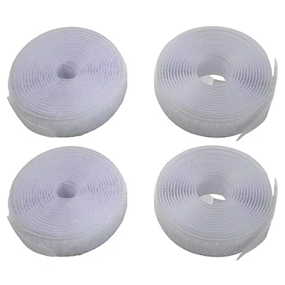 Image of fiXte Hook and Loop Tape Roll Sew On (Not Adhesive) 2m x 2cm White (Double Pack)