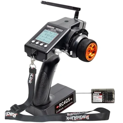 Image of Radiolink RC4GS V3 5 Channels RC Transmitter and R6FG Gyro Receiver, 2.4GHz Surface Remote Controller 30 Models Storage for Crawler, Drifting, Bash, Buggy Cars Boats