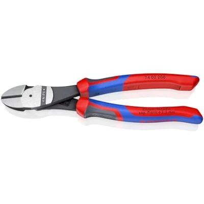 Image of Knipex High Leverage Diagonal Cutter black atramentized, plastic coated 140 mm 74 01